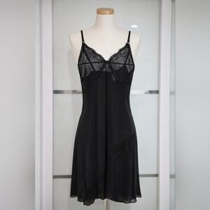 Caralino Black Lace Sheer Slip Dress – Size M